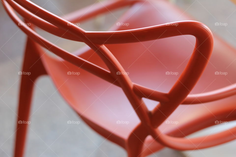 Close-up of red chair