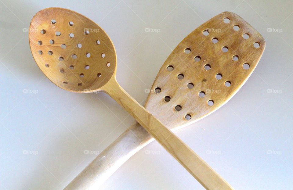 Wooden spoons with day light 
