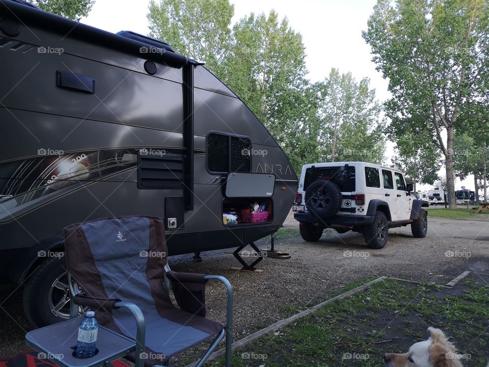 Camping with a jeep