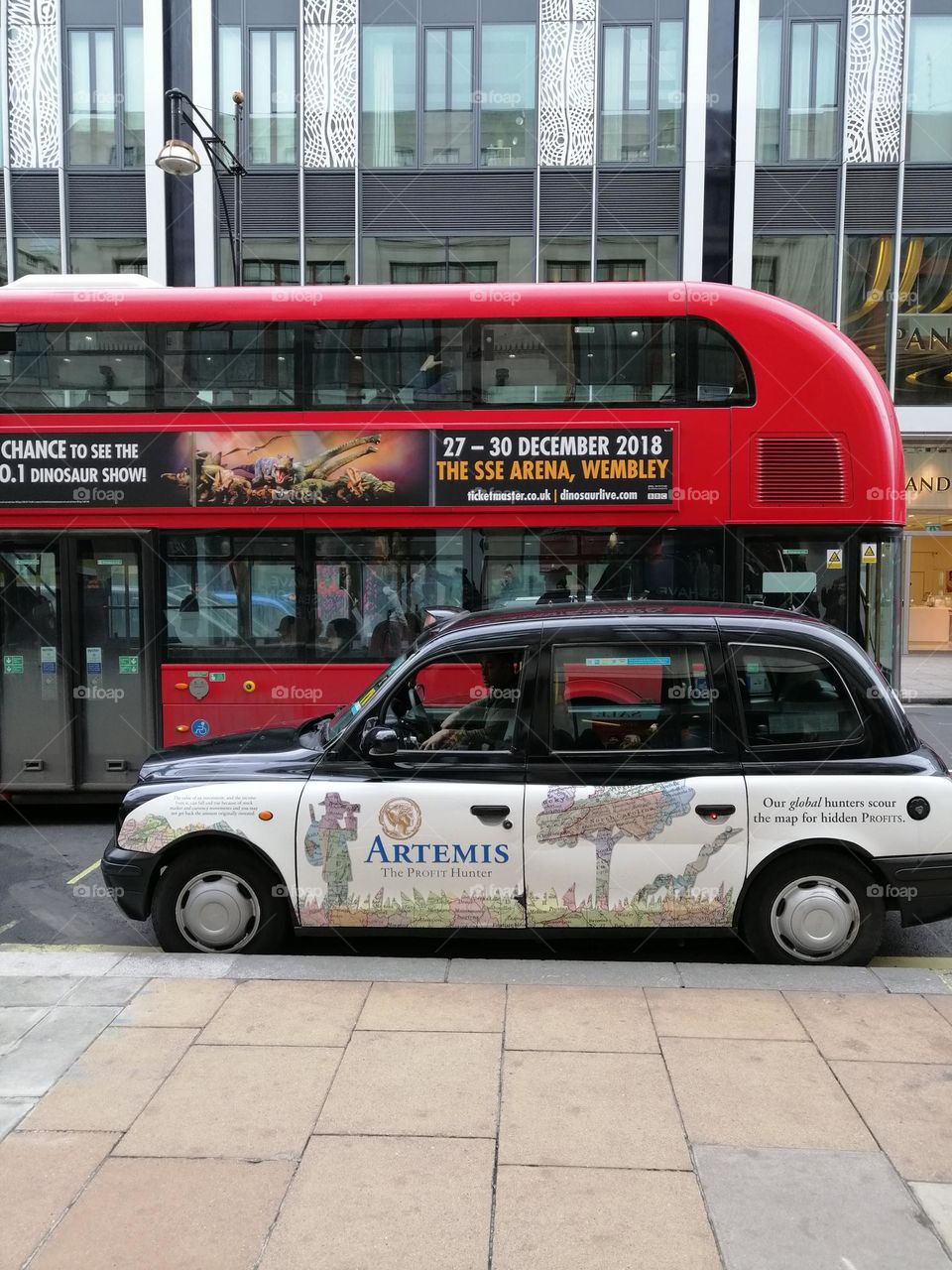 England bus and taxi, London