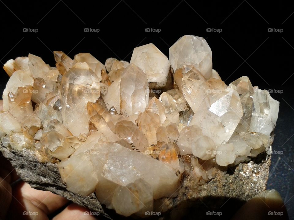 crystal quartz in macro view