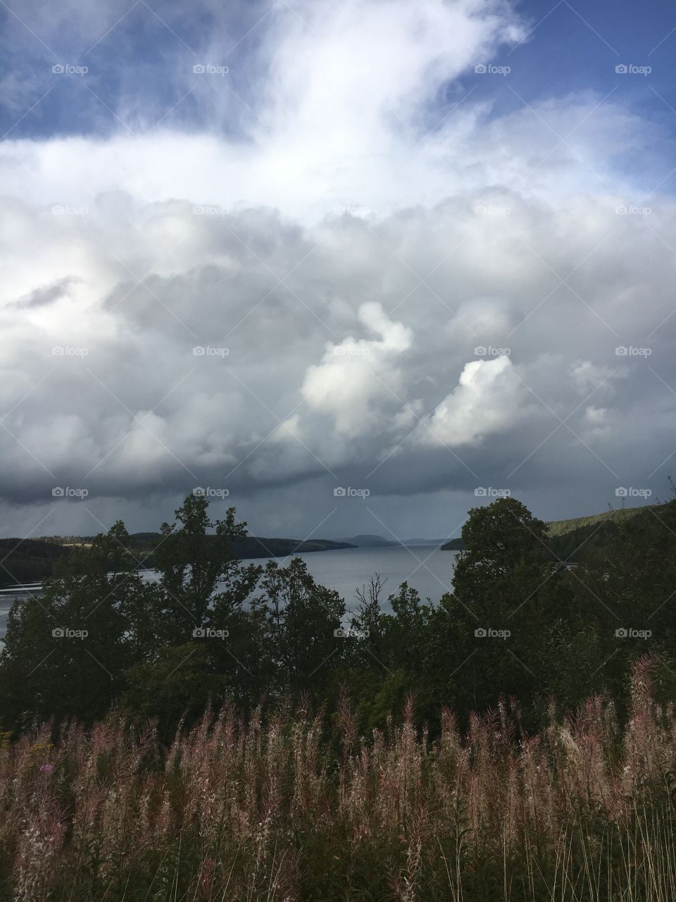 Swedish lake. Mighty clouds. Beautiful view. You know what you see