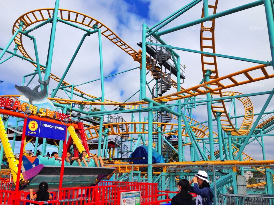 Winding Rollercoaster. Winding Rollercoaster in Santa Cruz,California