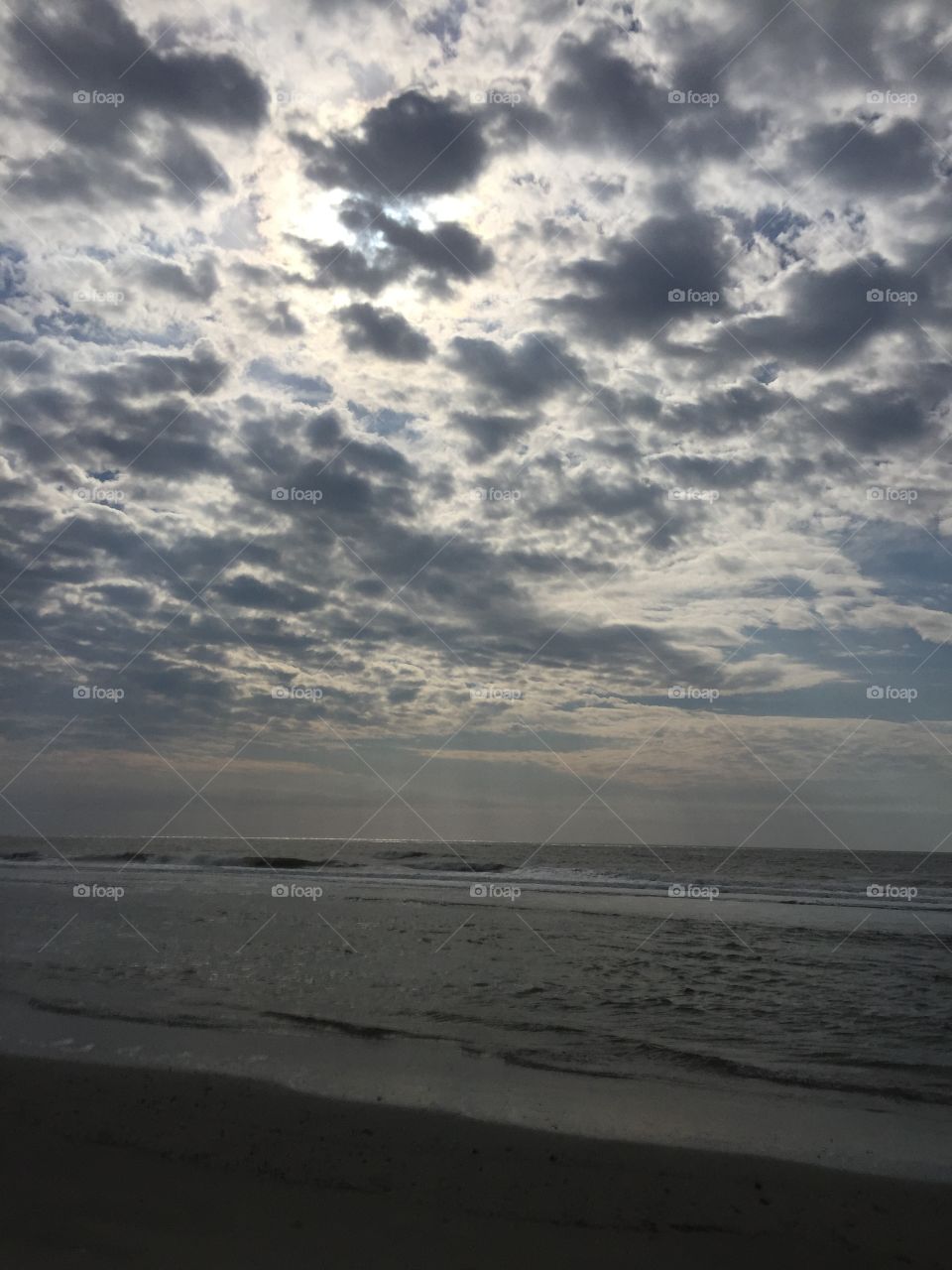 Cloudy Beach Landscape