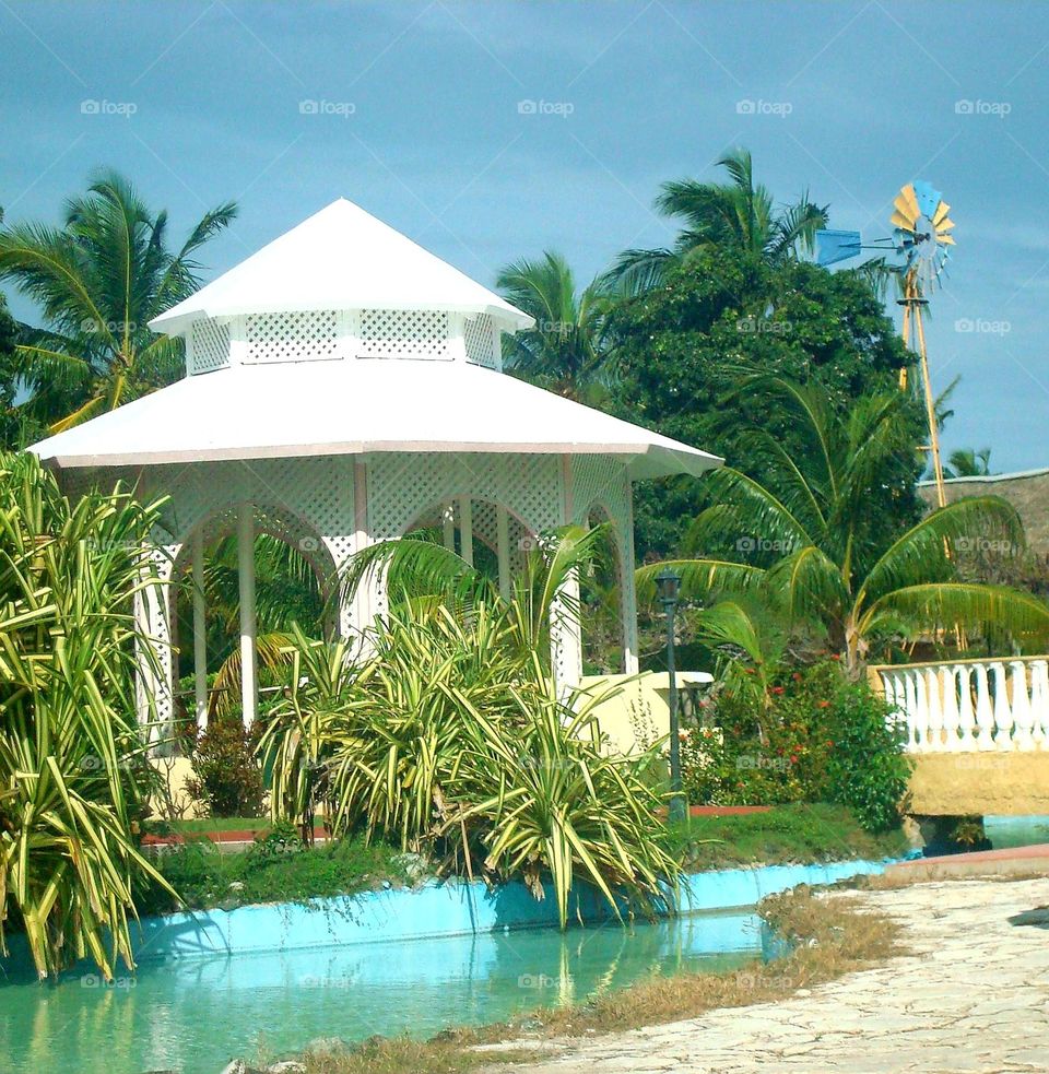 beautiful white chapel in tourist inn Varadero Cuba