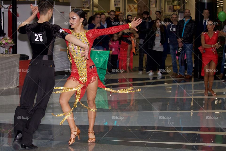 Couple Dancing In A Dance Contest 