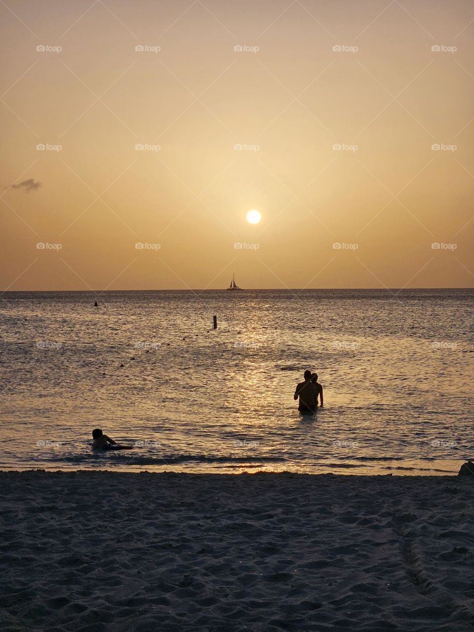 sunset at Aruba beach.