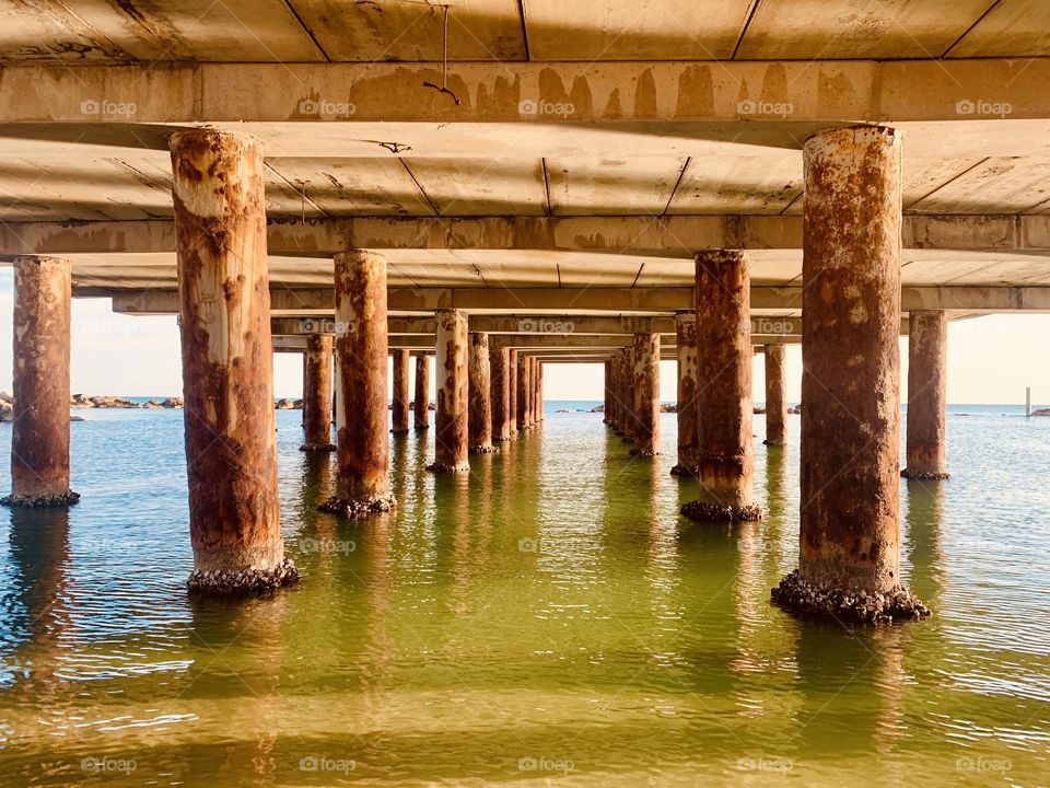 architectural structure of the sixties on the Adriatic sea