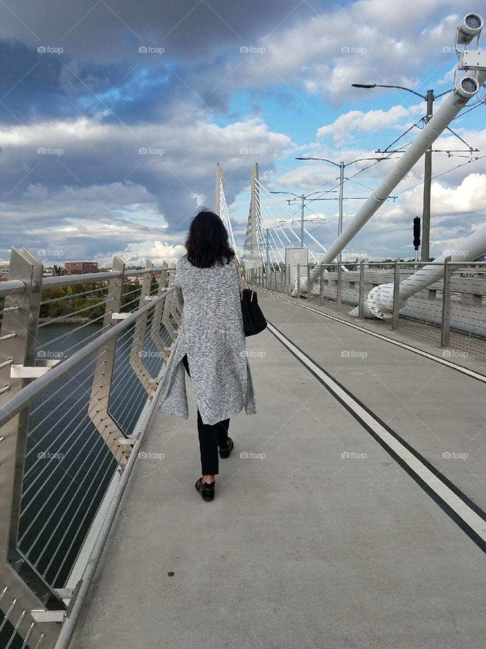 Walking by the Tillikum Bridge