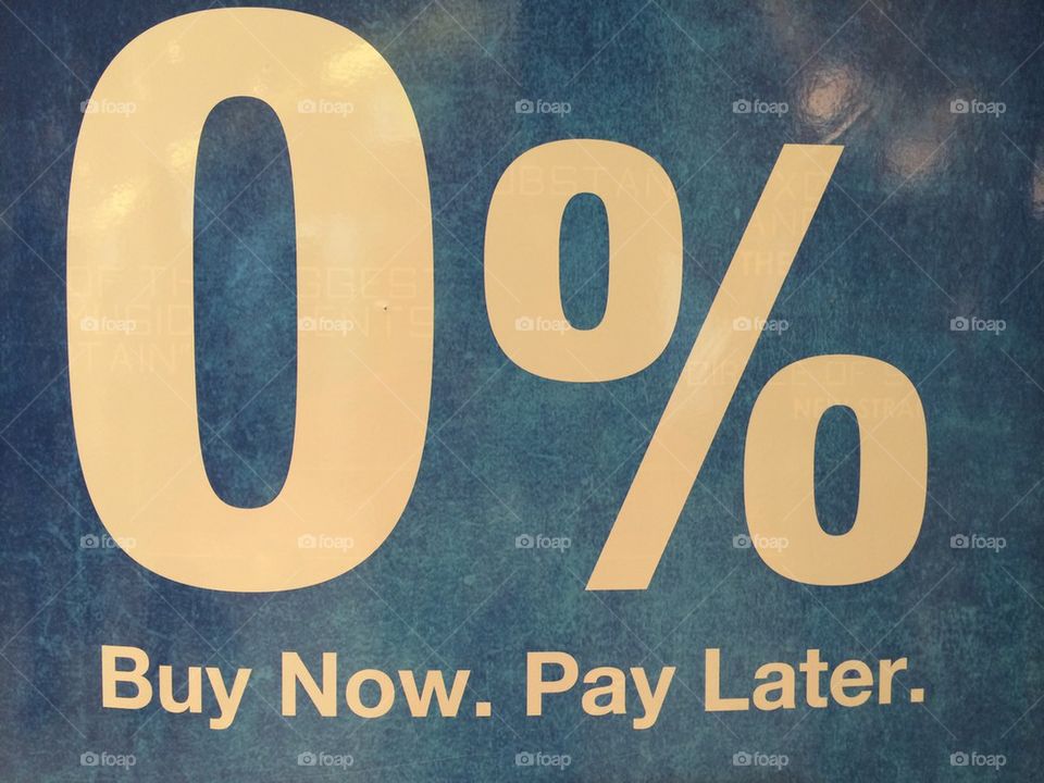 Buy now pay later sign