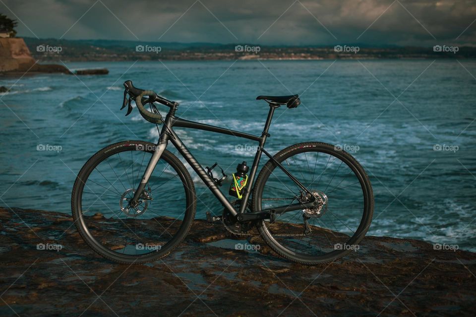 Black Sports Bike Standing In Water