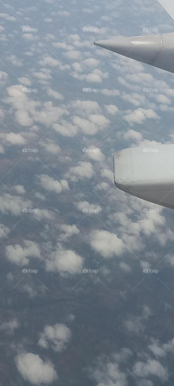 Clouds viewed from Airplane window seat