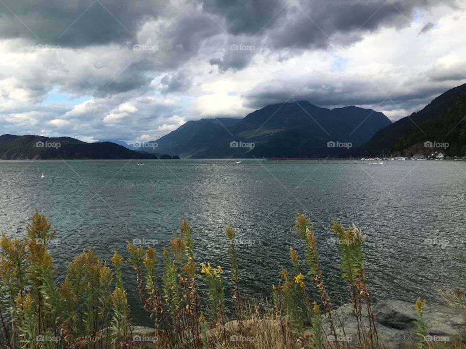 Lake surrounded with mountains 