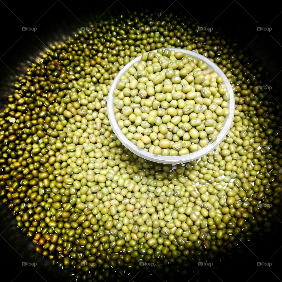 Close-up of green mung bean