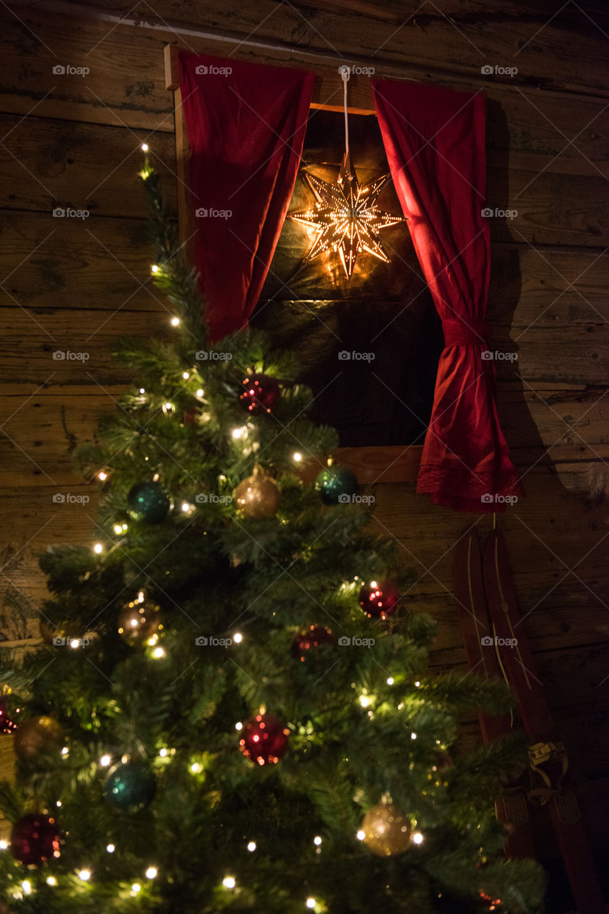 A room för display with christmas spirit in a shop in sweden.