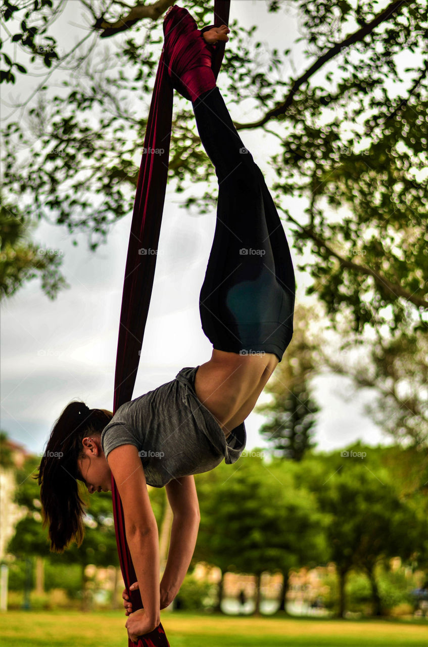 Woman, Balance, Yoga, Outdoors, Exercise