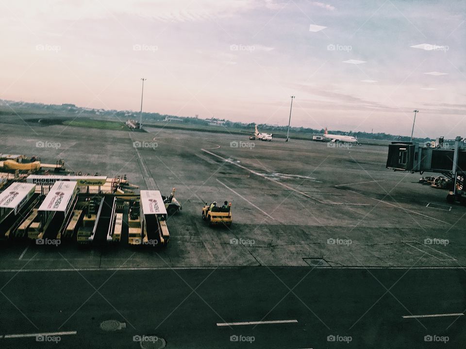 early morning at the airport