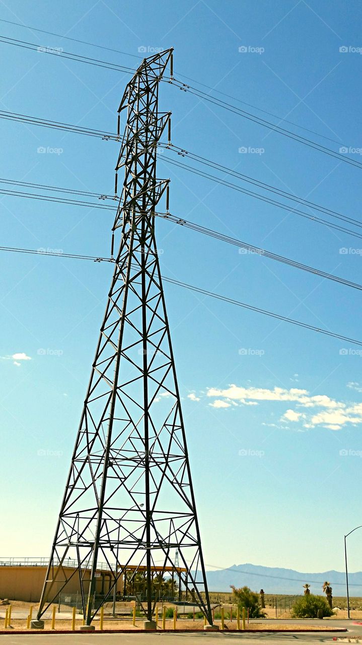 transmission Tower . transmission Tower bringing power to the desert.