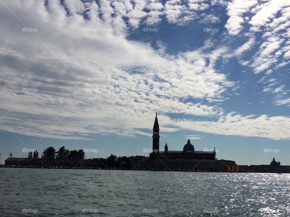 Venice island silhouette 