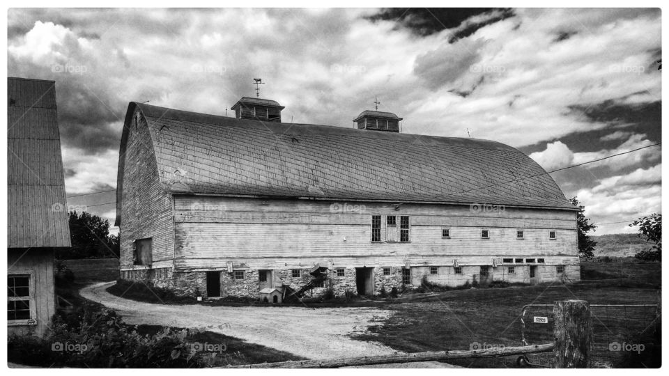 Monochrome, No Person, Barn, Building, Home