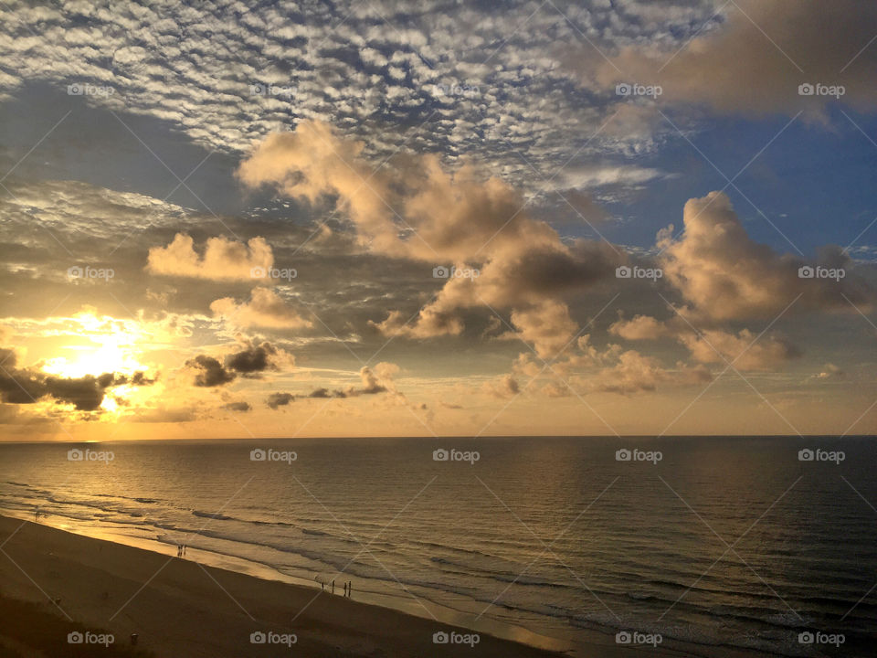 View of ocean during sunset