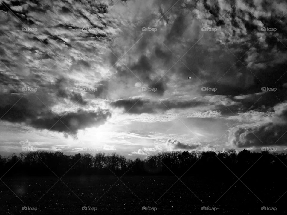 Sunset in black and white - Marion, Ohio