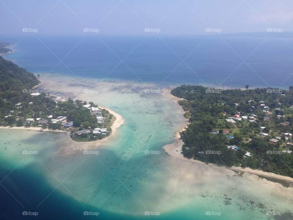 Scenic flight Vila city Vanuatu