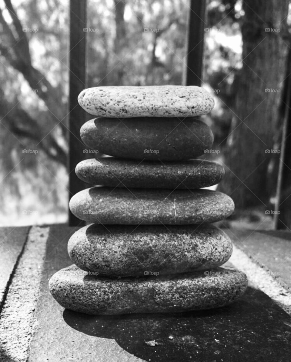 Tower of stones b/w