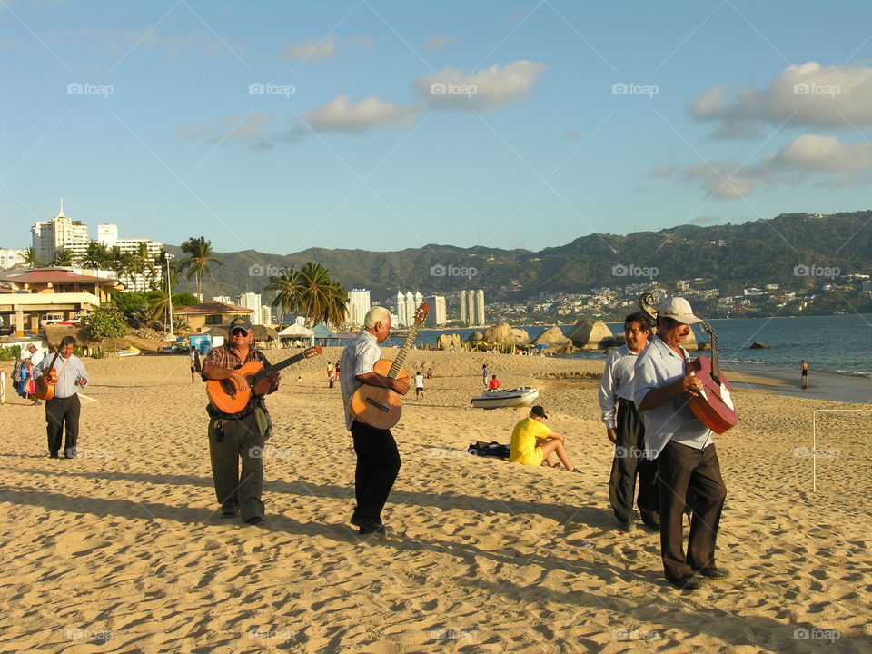 Mariach on the beach in Acapulco