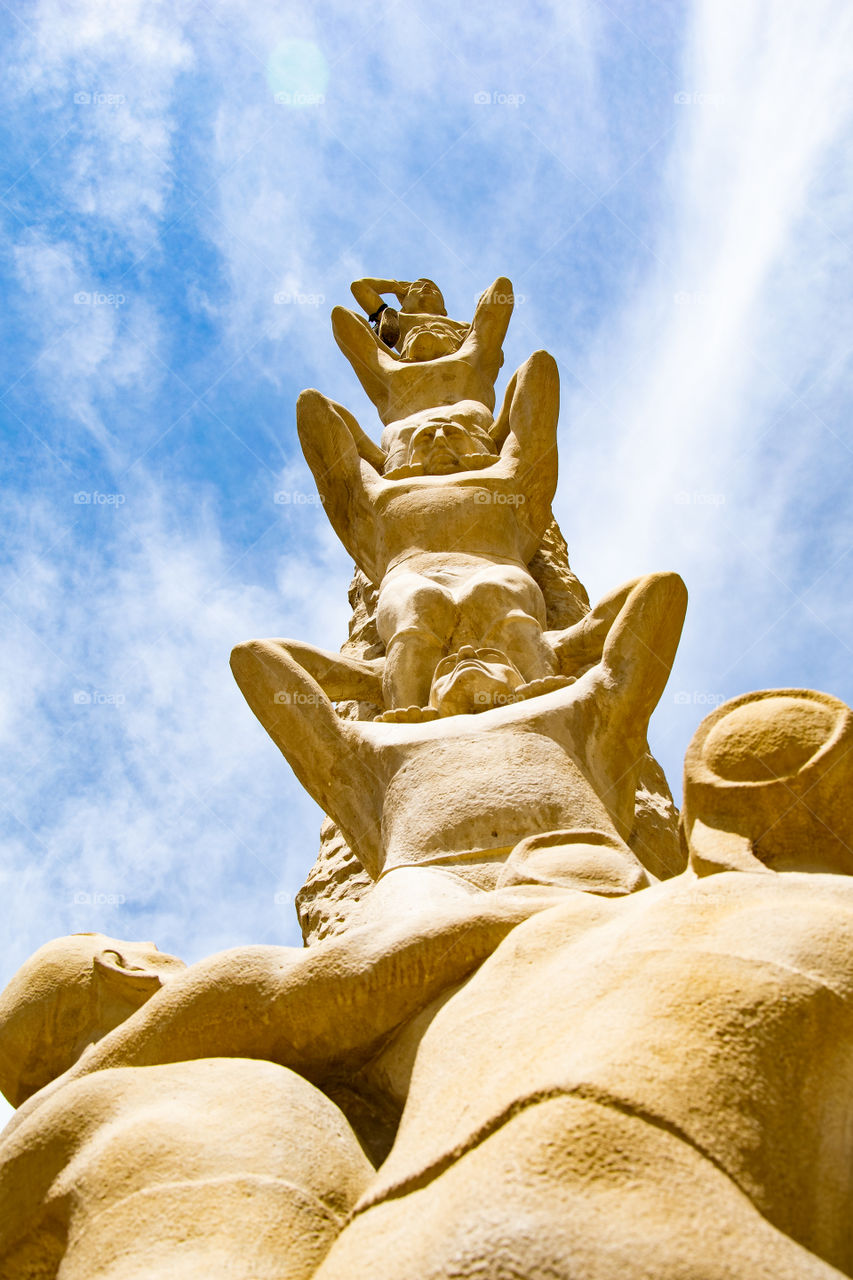 Figure representing a human tower