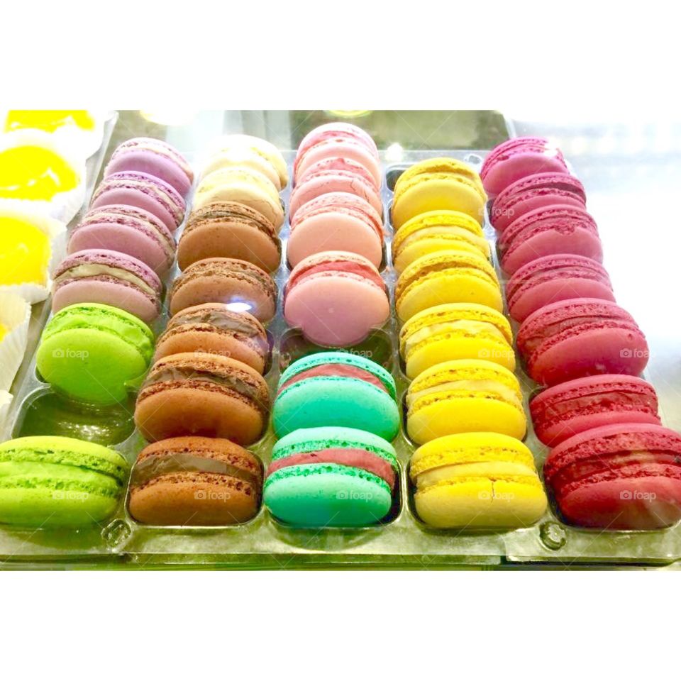 Close-up of macaroons