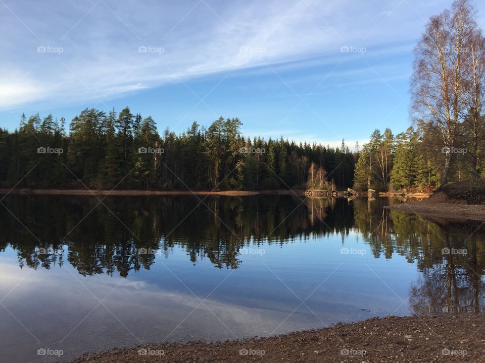 Very peaceful lake mirrors everything