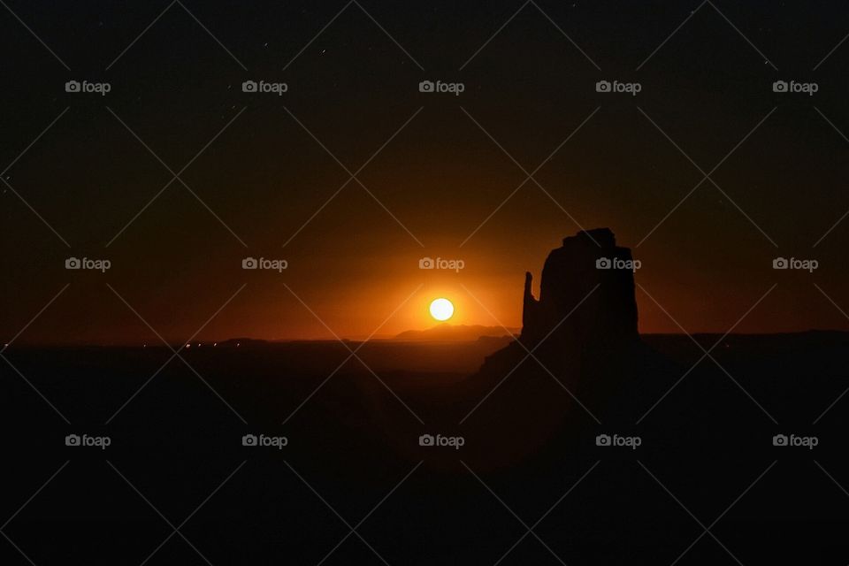 Moon rising in Monument Valley, Utah 2