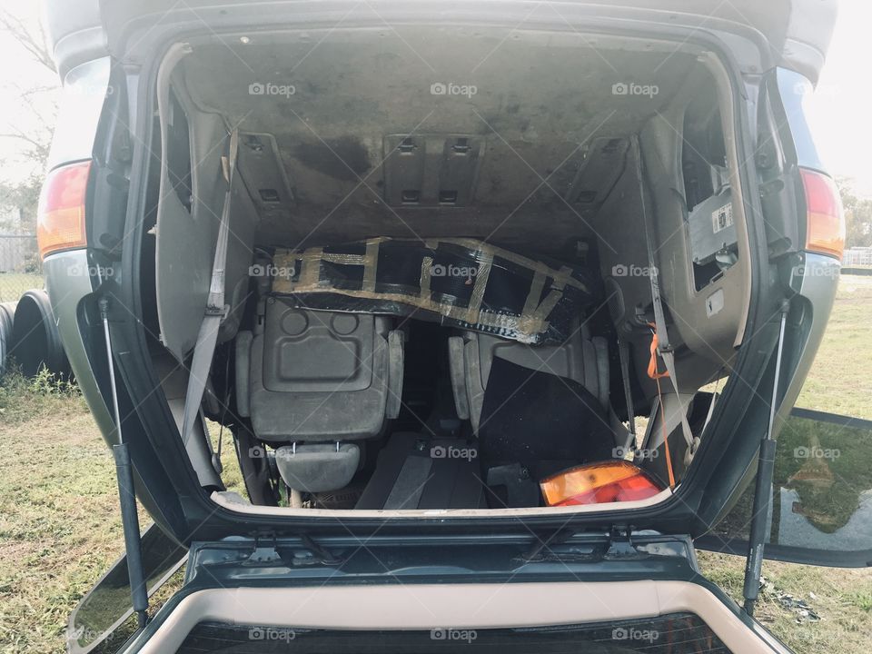 Abandoned crashed car