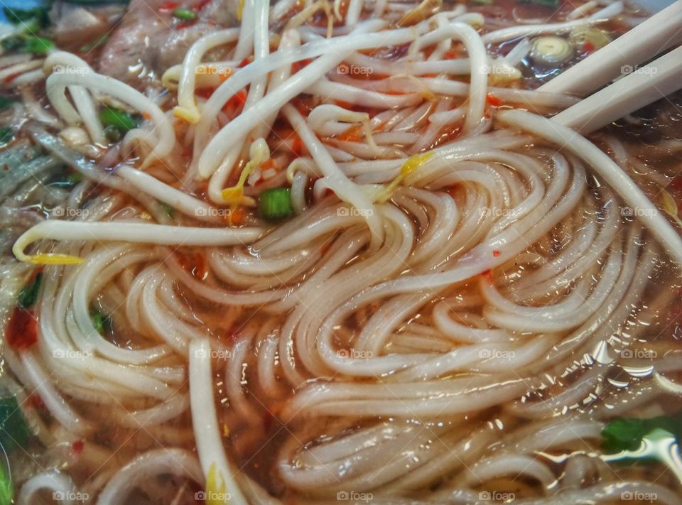 Vietnamese Pho Noodle Soup. Spicy And Savory Vietnamese Staple Food
