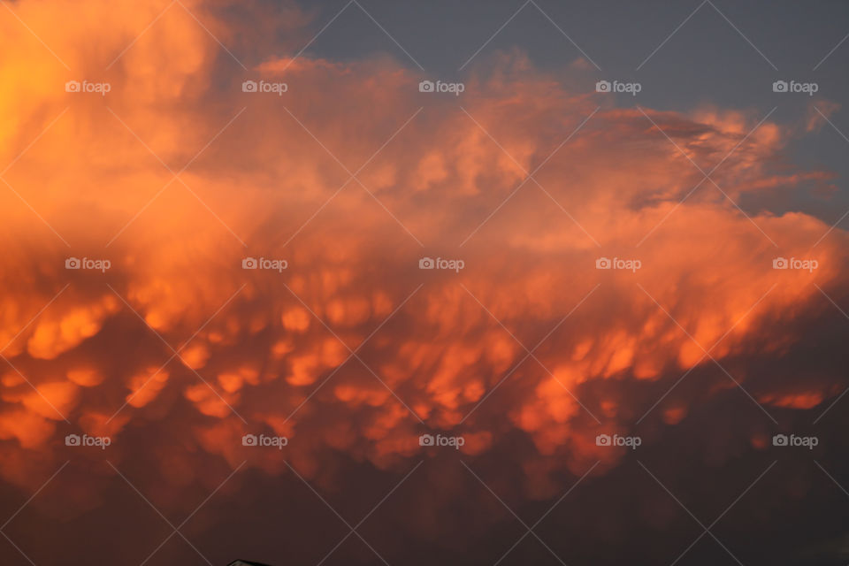 Vibrant orange clouds