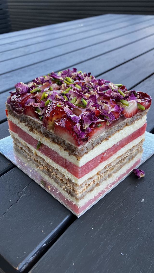 Watermelon Strawberry Cake 🍉