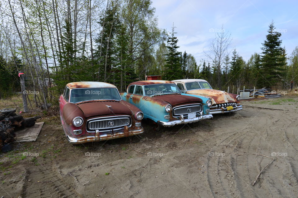 old rusty cars