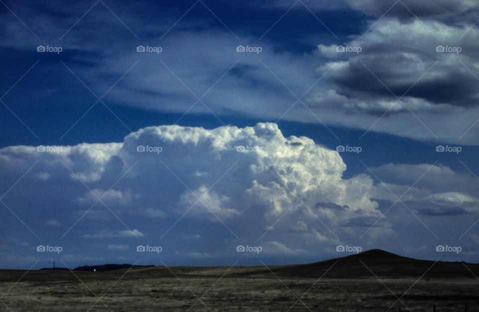Supercell thunderstorm over the plains in the Nebraska panhandle.