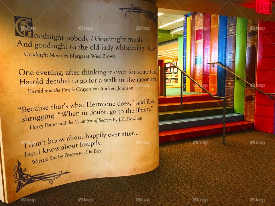 The entrance to the kid's section at the Kansas City public library. 