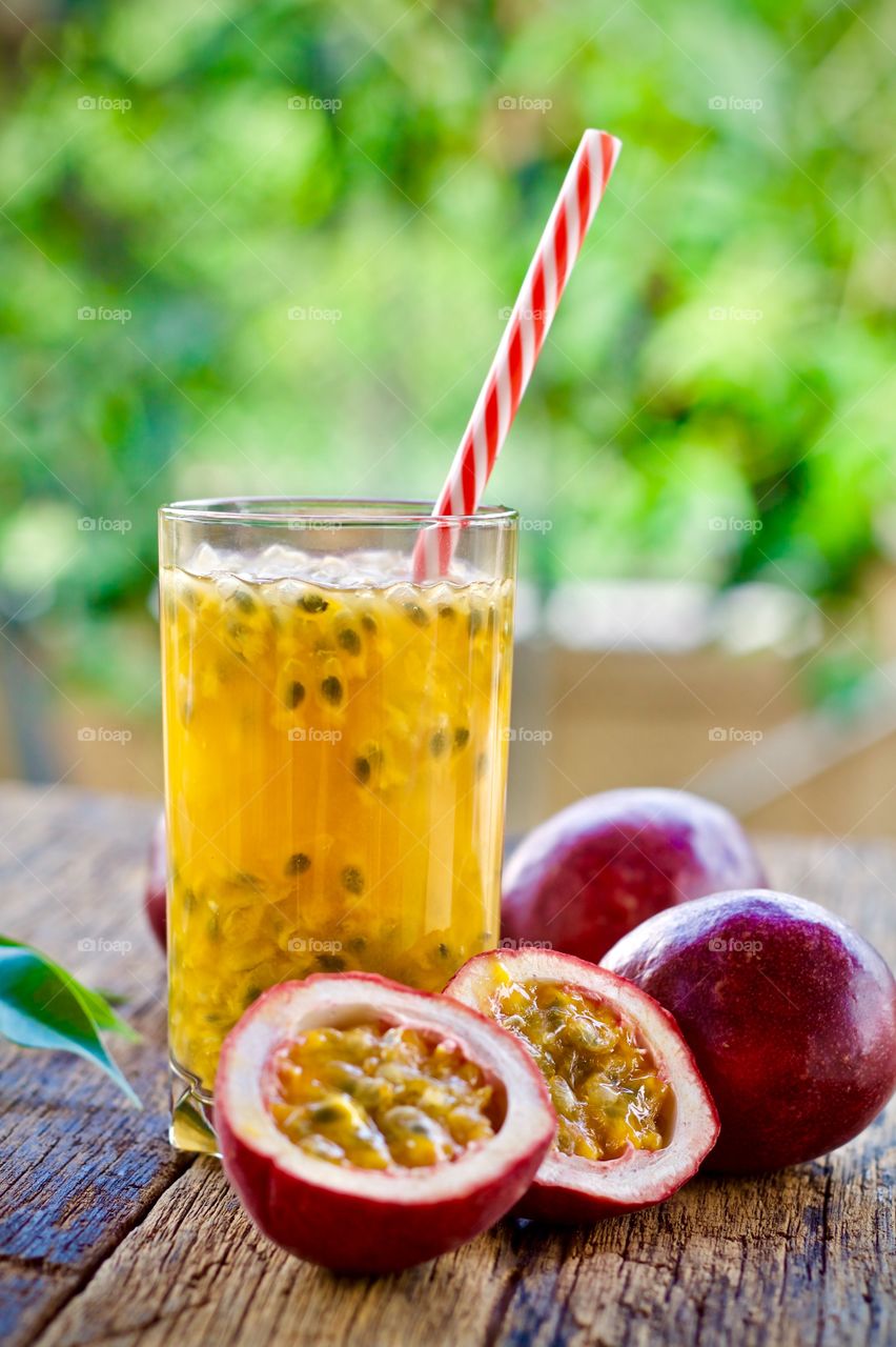 Passion fruit with mango  Healthy fruit juices