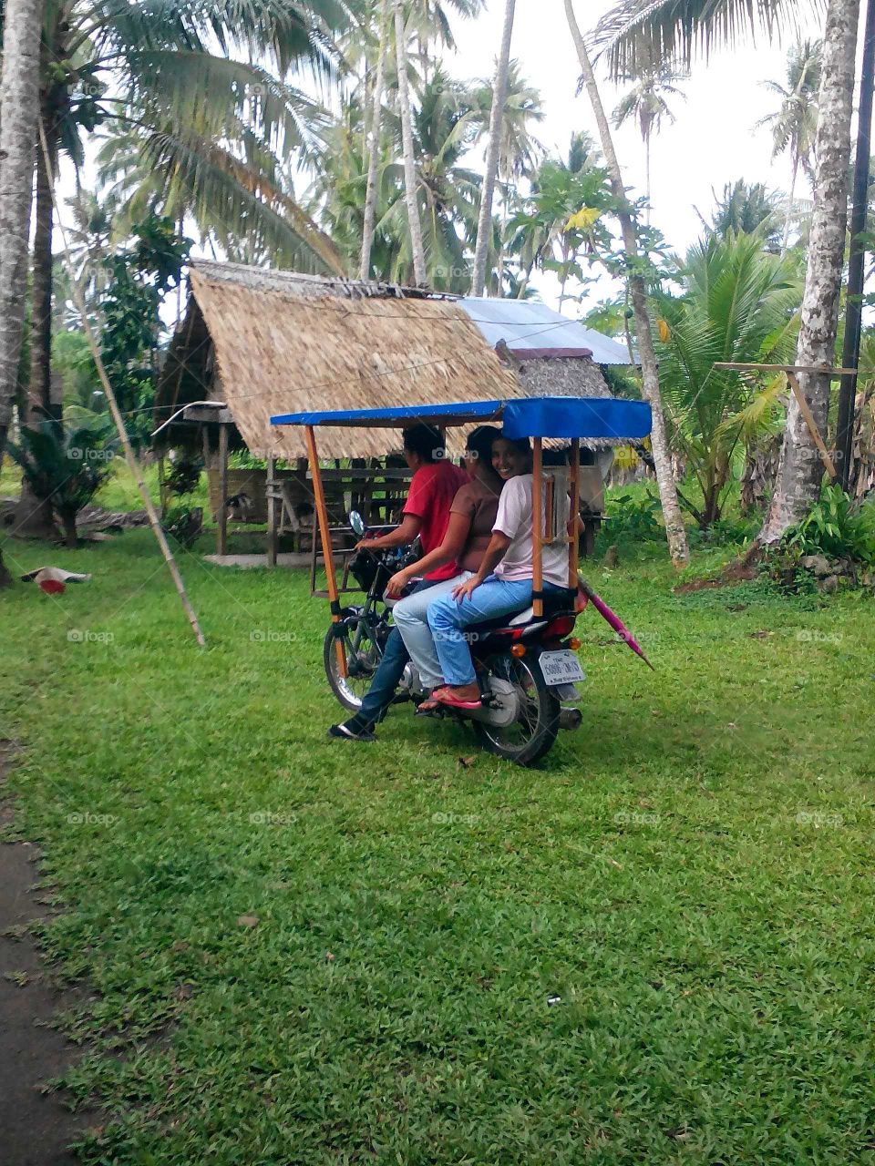 Mode of public transportation in the Philippines. Passenger bike.