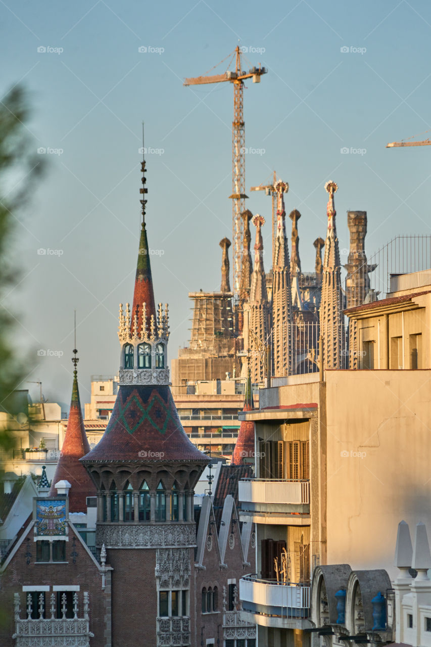 Casa de les Puntxes. Sagrada Familia.  Efecto zoom.