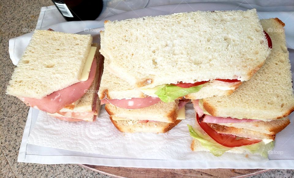 sándwich de mortadela, jamón y queso, Sándwich especial de verdura