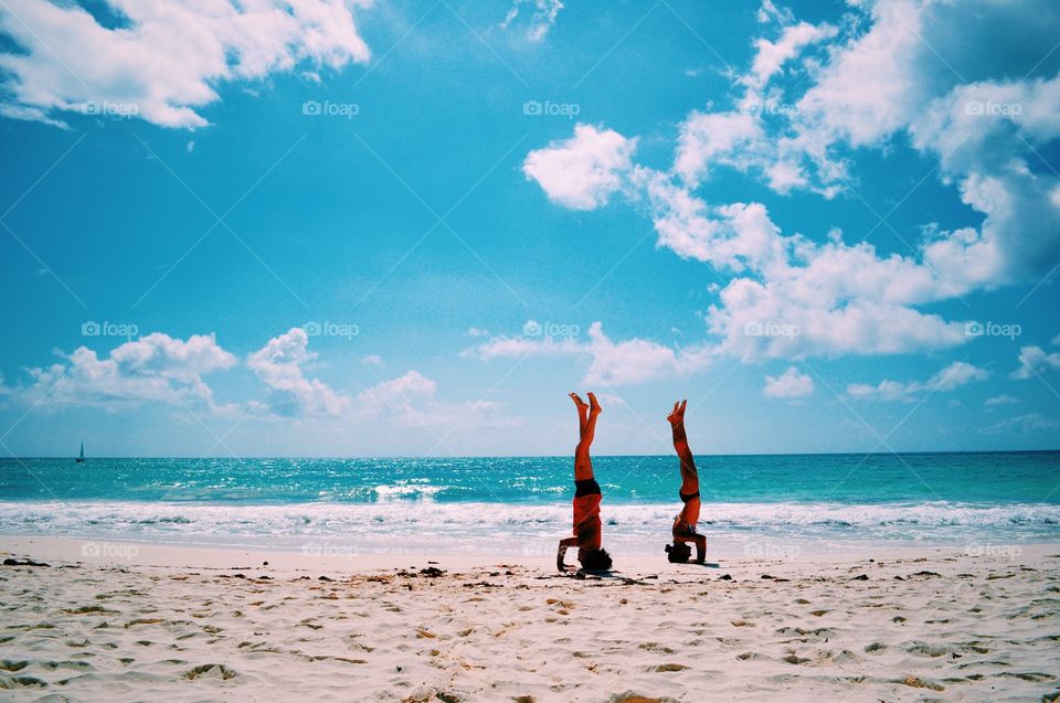 Mommy & Me - balanced together. Riviera Maya, Mexico