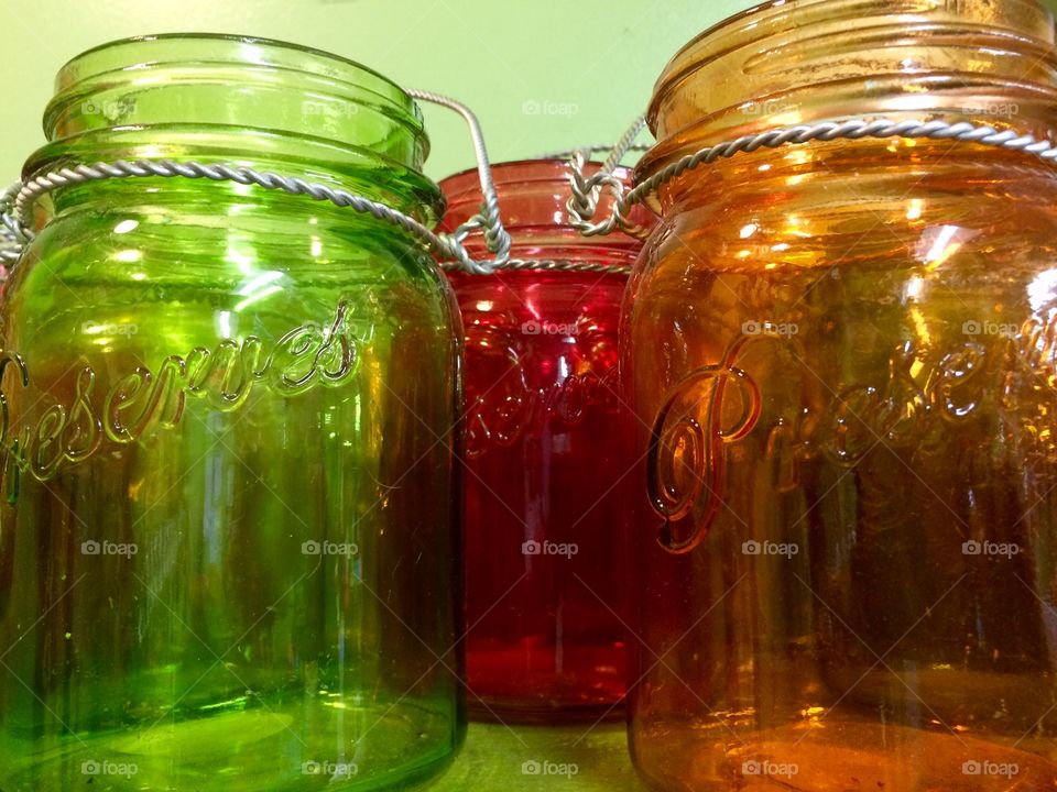 Colorful Glass Jars 