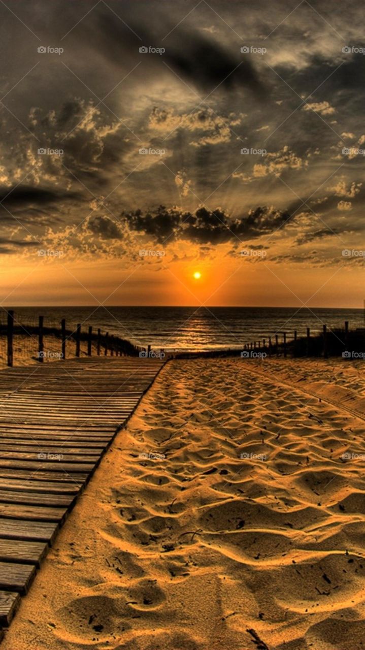 Beach, Sunset, Sea, Sun, Water