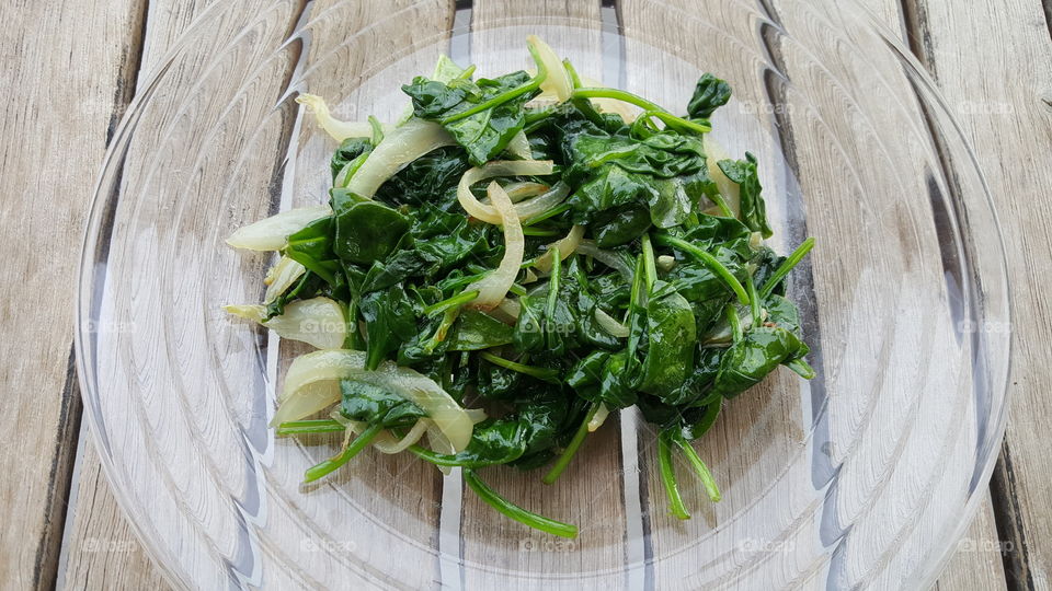 Sautéed spinach and onions