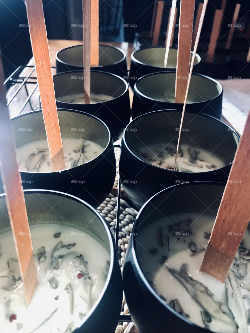 Up close candle making 