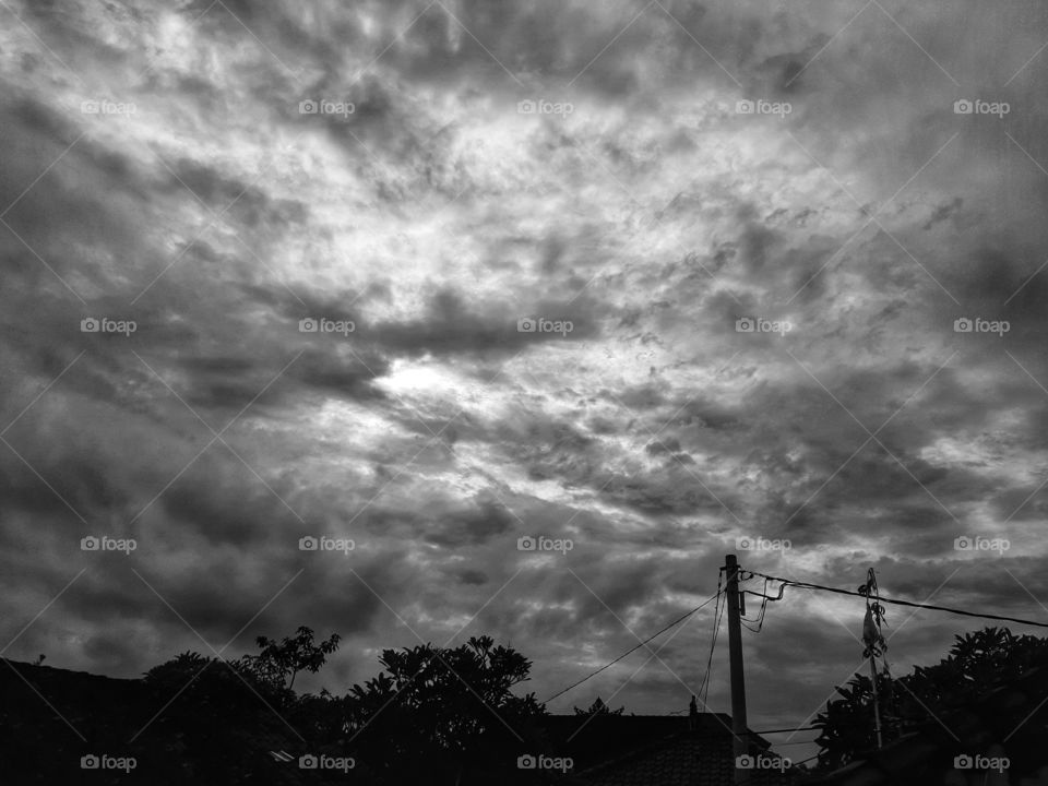 The cloudy sky in rainy season in Indonesia